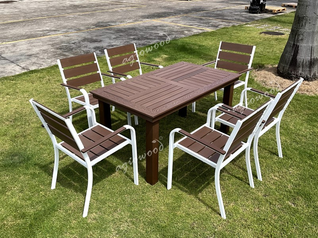 Slat Top Outdoor rechteckent Dësch